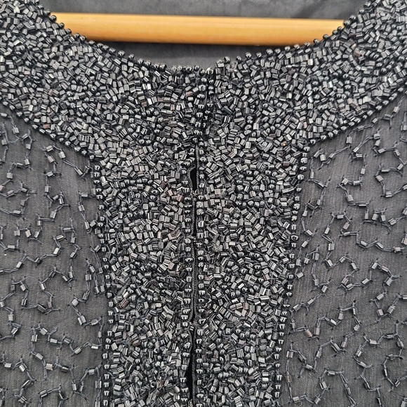 RARE! Vintage 1980s Stenay Black Beaded 100% Silk Evening Jacket -Stunning! - Picture 5 of 13